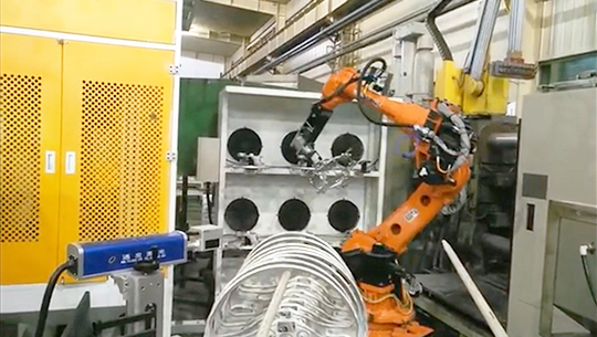 壓鑄件取件、激光打標、沖壓切邊上下料